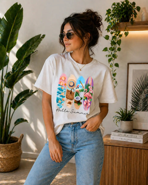 'Hello Summer' Oversized Tshirt